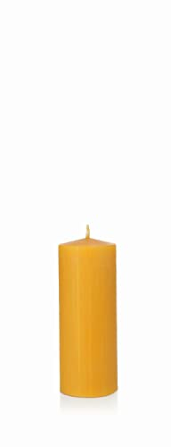 INNA-Glas Bienenwachskerze BABETTE, natur-gelb, 15 cm, Ø6 cm, 64h - Made in Germany - Stumpenkerze