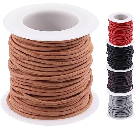 Swpeet Corda di cuoio grezzo naturale per fare gioielli (colori naturali)