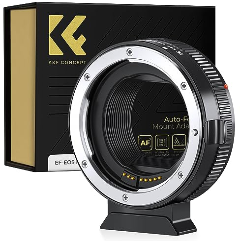 K&F CONCEPT Canon Auto EF/EF-S a EOS R - Adaptador de Metal con Enfoque Automático (Incluye Funda Protectora)