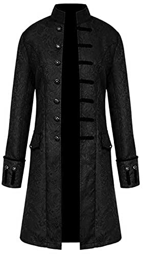 TIMELYE Halloween Herren Smoking Versorgen Kölner Frack Mantel Uniform Frack Jacke Smoking Uniform Unterteile Bequem Party Oberbekleidung Oversized Kostüm-Outfits Für Karneval Unterteile（3-Black，3XL）