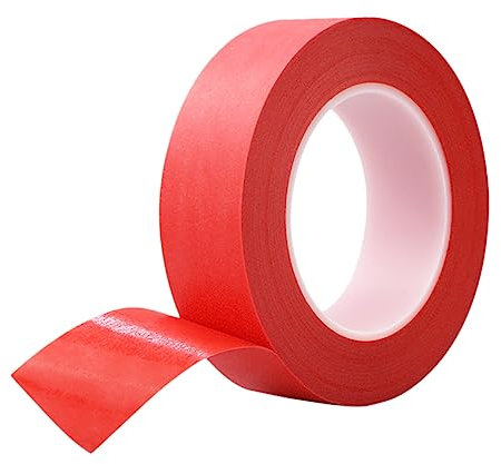 Housoutil 33m Rotes Klebeband Aus Krepppapier Selbstklebendes Abdeckband Für Malen Basteln Und Diy-projekte Säurefrei Und Geruchlos
