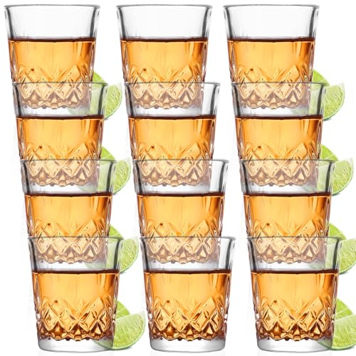 Gucass 12 bicchieri da liquore, 5 cl, lavabili in lavastoviglie, vetro senza piombo, con fondo pesante