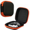 kwmobile In-Ear Kopfhörer Tasche - In Ear Headphones Schutztasche - Earphones Etui Case Cover Hülle für Kopfhörer in Orange Schwarz