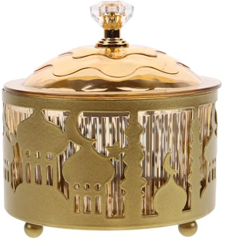 Alipis Plateau De Collations en Métal pour Ramadan Et Eid Plateau De Bonbons Fruits Secs Et Noix Assiette Décorative Multifonction pour Maison Et Fêtes