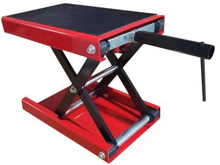1100lbs/500kg Motorradhebebühne Motorradheber Montagebock Motorrad Heber Hebebühne, höhenverstellbarer 4-15 Zoll Hebescheren-Mittelständer,roter