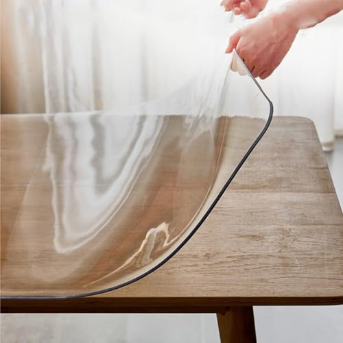 Schreibtischunterlage Transparent Dicke 1MM Schreibtisch Zubehör Anti Rutsch Beschichtung Abwischbar PVC Schreibtisch Unterlage Tischsets 40x60cm 60x60cm 70x120cm(Size:80x140cm)