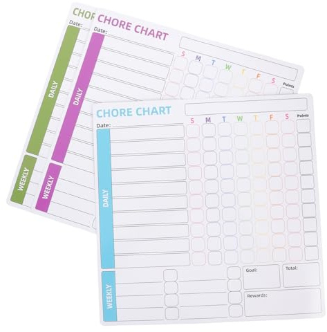 STOBOK Tableau des Tâches pour Réfrigérateur Magnétique 3pcs, Calendrier Hebdomadaire Réutilisable en Pet Marqueurs, pour Adolescents et Surface Métallique