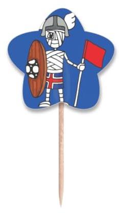 Palillos de dientes de fútbol vikingo de Islandia, con etiqueta de estrella, palillos para cupcakes