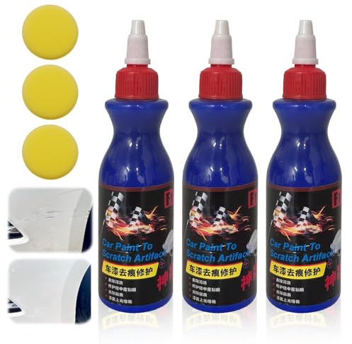 3 PCS Kratzer Entferner Auto,100ml Car Scratch Remover,Scratch Remover Auto,Car Paint to Scratch Artifact,für Car Enthalten 3 Stück Polierschwamm,Geeignet für Alle Farbautos