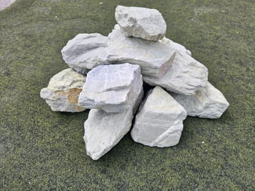 22 kg Quarzit Bruchsteine, Natursteine hell, Aquarium Deko Garten