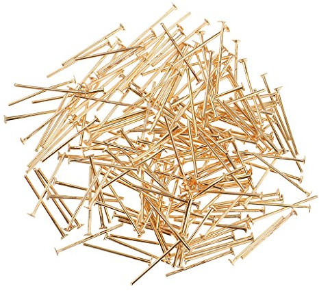 Lot de 200 épingles à tête 19 mm Doré 1 mm