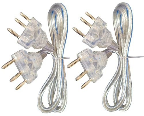 LEONARK Cordon corporel d'épée, de Sabre, de fleuret de l'escrime Cordon de Masque, Pince à Fil d'escrime - Prise à Deux Broches/Prise à Trois Broches, Fil Transparent (Set de 2)