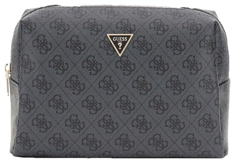 GUESS Orlina Double Zip Cosmetic Bag Coal Logo