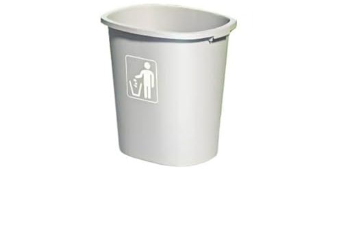 WOTZOV Cubo de Basura de Oficina con Tapa vibratoria, para Uso doméstico, de Gran tamaño y Gran Capacidad, para Exteriores, comerciales, cocinas y aulas. Contenedores de Basura，Gris 30L