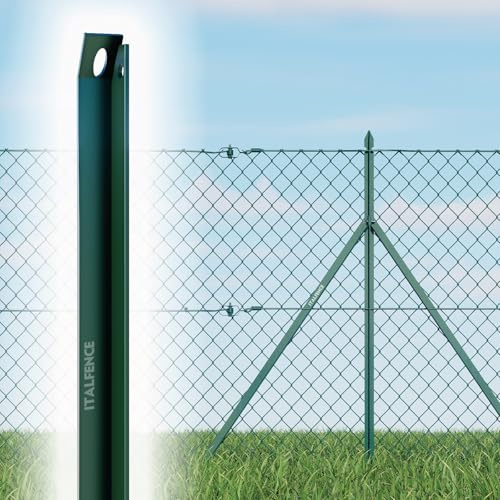 Lot de 10 jambes de force pour clôture en fer plastifié vert [H200cm]