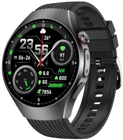 Montre Connectée Fitness Hommes Femmes ECG/Fréquence Cardiaque/Pression Artérielle/Calories/Moniteur Sommeil Tracker Activité 1,56 AMOLED Appels Bluetooth 14 Jours Autonomie
