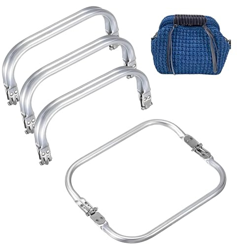 VEGCOO 4 Pezzi Chiusura Borsa Uncinetto, 20x9 cm Borsa A Forma di U Manico Interno Bacio, Chiusure a Molla per Borse, per Clutch Bag DIY Progetti (4 Pezzi)