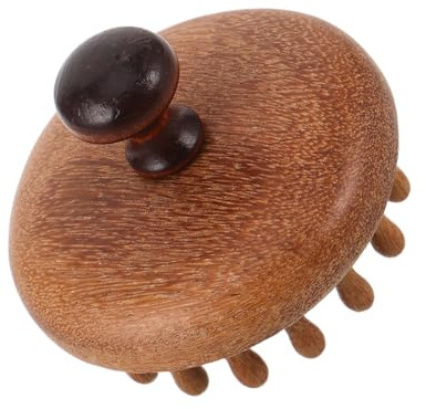WATIIFUFU Holz Kopfhaut Massagekamm mit Breiten Zähnen Ergonomischer Griff Gua Sha Haarwachstum Massagebürste Sanftes Entwirren und Durchblutungsförderung Langlebiges Shampoo Bürstenwerkzeug