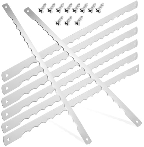 Gadpiparty Set da 12 Lame Sostitutive per Coltello da Pane in Acciaio Inox 30 Viti Lame Seghettate per Taglio Preciso senza Briciole Accessori per Tagliare Pane Fatto in Casa e Impasti a