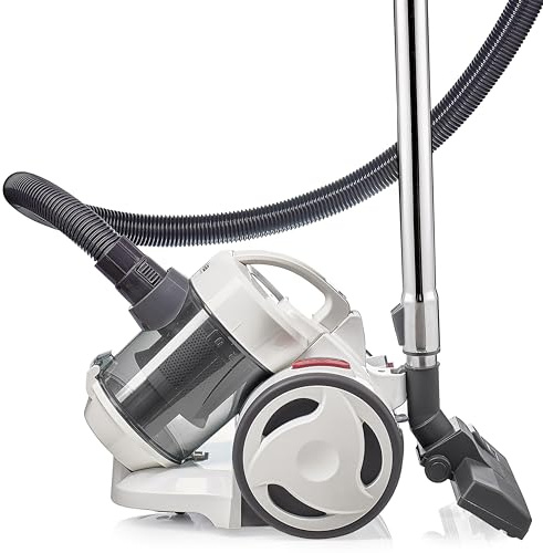 Silva-Homeline Cylinder Vacuum Cleaner BS-C 9002UK – Compact Bagless Vacuum Cleaner with 2L Dust Collector – 800W Cyclone Motor – HEPA Filter – Adjustable Metal Telescopic Tube – Multi-Surface Head