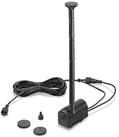 esotec Springbrunnenpumpe Teichpumpe Fountain 160/230 Pumpe 6-9V/DC 101988 | Einzelpumpe Solar Teichpumpe 160/230l/h, 6-9VDC, LED-Anschluss, Trockenlaufschutz, IP68, 5 m Kabel, 8/10 mm Schlauchanschluss