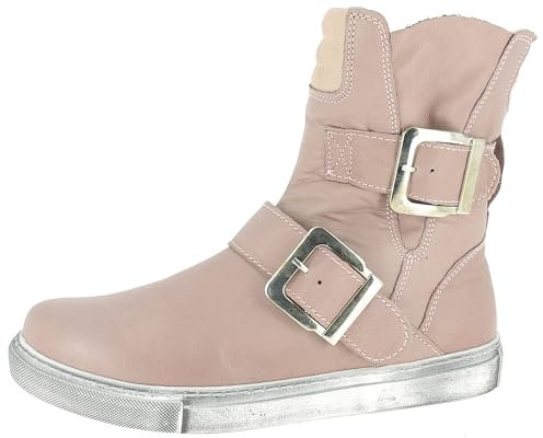 Andrea Conti Damen Stiefelette Leder Biker Boot Riemen Schnalle 0346833, Größe:38 EU, Farbe:Rosa
