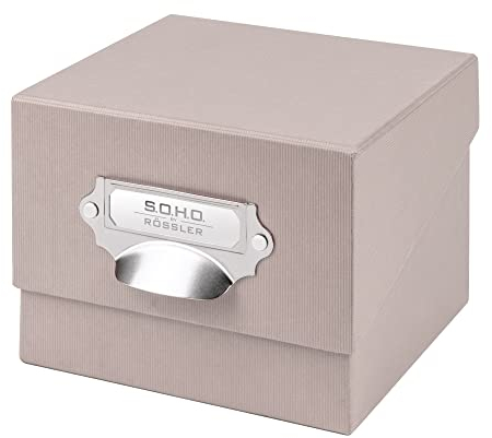 Rössler SOHO Foto Aufbewahrungsbox | Fotobox Aufbewahrungsbox mit Deckel | Organizer Box | Visitenkarten Aufbewahrung | Boxen Aufbewahrung | Storage Boxes | 17x15x13 cm | 1 Stück | Farbe: Rosa