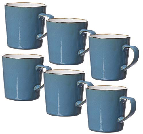 Kaffeebecher-Set Visby, 6-teilig, je 400 ml, Blau, Steinzeug