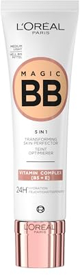 L'Oréal Paris Getönte Tagescreme, Für 24h Feuchtigkeit und einen ebenmäßigen Teint, Magic BB Teint Optimierer, Nr. 03 Medium Light (Mittel Hell), 1 x 30 ml