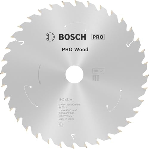 Bosch Professional Cirkelsågblad standard för trä (trä, 165 x 20 x 1,5 mm, 36 tänder, tillbehör batteri cirkelsåg)