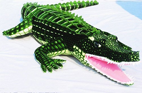 Tikwisdom 100CM grünes süßes Krokodil Plüschtier, Kissen, großes Stofftier