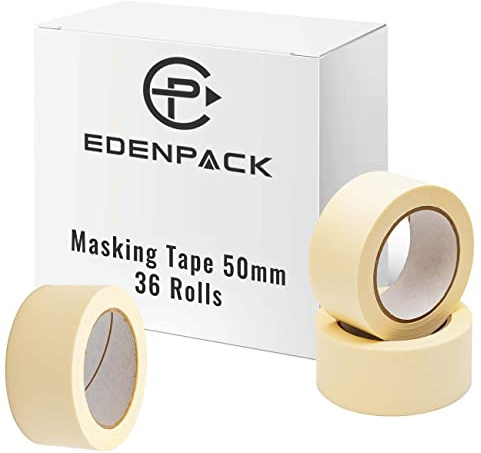Edenpack 36 Rolls Masking Tape for Painting Painters 50MM x 50M Masking Tape for Decorating DIY Art and Crafts Spraying Easy Remove Strong Adhesive Tape