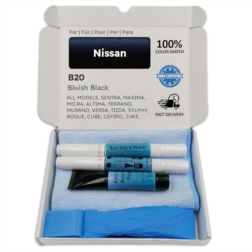 Genuine Colors Lackstift BLUISH BLACK B20 für Nissan Schwarz SENTRA MAXIMA MICRA ALTIMA TERRANO MURANO VERSA TIIDA SYLPHY ROGUE CUBE CEFIRO JUKE NV200 TEANA QASHQAI LATIO LAFESTA SKYLINE LIVINA GENISS