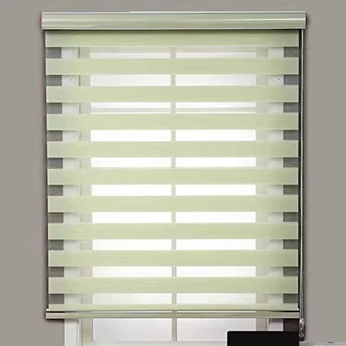 RYNS Seitenzugrollo Verdunklungsrollo 90x300cm Lichtreflektion Lichtundurchlässig Hitzeschutz Jalousien Doppelrollo Klemmrollo für Fenster & Tür Fensterrollo, Grün