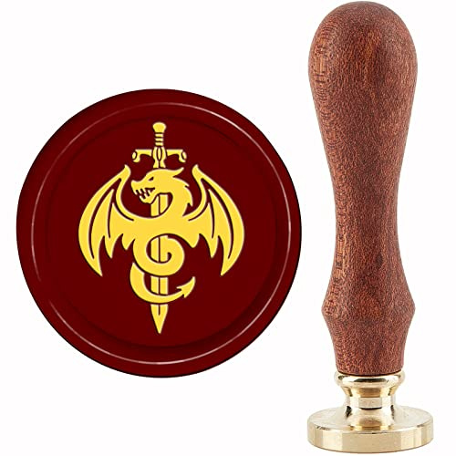 craspire Drachen Wachssiegel Stempel Schwert Siegellack Stempel 30mm Retro Vintage Abnehmbarer Messing Stempelkopf Mit Holzgriff Für Hochzeitseinladungen Weihnachten Thanksgiving Geschenk Verpackung