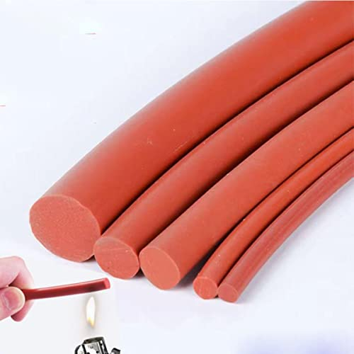 Rote runde feste Silikonschnur, Silikonkautschuk, Stab, Silikonkautschuk, Dichtung, Zierleiste, Dichtungsstreifen, O-Ring, hochtemperaturbeständig, wasserdicht, Durchmesser 14 mm x 1 m