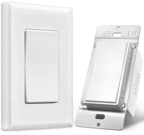 SURAIELEC 3 Way Wireless Light Switch, Neutral Wire Required, Grounding, 15A High Power, 100ft Range, No Wiring No WiFi, Expandable Remote Control Light Switches for Lamp, Ceiling Light, Fan