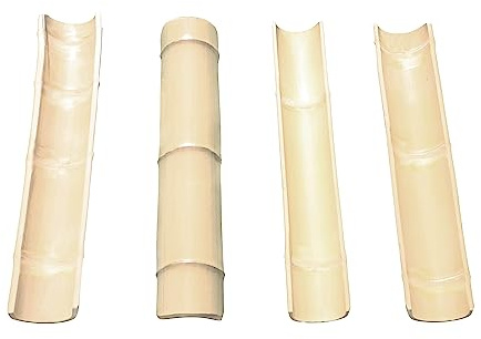 Bamboo channels (half pipe) | Water chutes! | Bamboo channeling | Gutters | Pack of 4 | 0.5 metre | Water Chutes, Bamboo Channeling