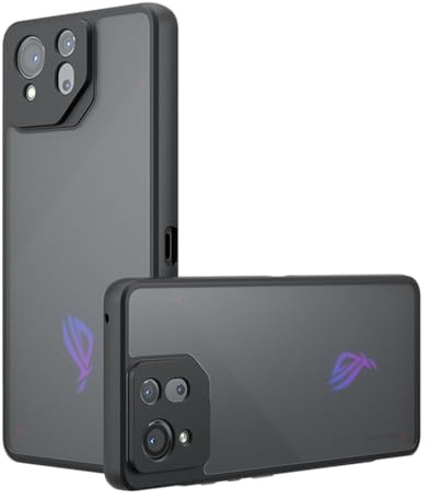 KNOXS Hülle für Asus ROG Phone 8 Pro/Phone 8, Transluzent Mattiert [Nie Vergilbung] Weiche TPU+PC Handyhülle, Anti-Fingerabdruck Asus ROG Phone 8 Pro/Phone 8 Hülle (Schwarz Mattiert)