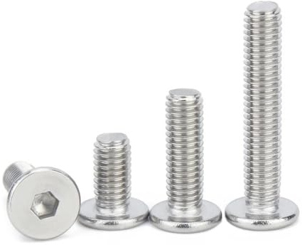 Metallschrauben 10 Teile/los M3 M4 M5 304 Edelstahl Hex Hex cm Buchse Ultra Dünne Super Flache Wafer Kopf Schraube Bolzen (Color : 12mm x10pcs, Size : M5)