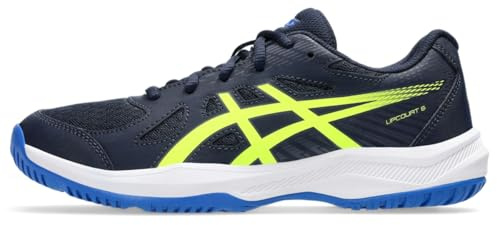 Asics 1074A045-401 Upcourt 6 GS Uomo, Midnight/Safety Yellow EU 39.5