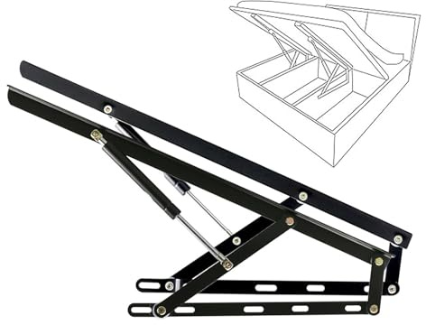 Cerniere con Molla a Gas Per Box Letto Pesanti, Alza Rete Letto Matrimonial, Set di Cerniere Per Telaio Letto con Contenitore Sollevabile, Supporti di Sollevamento con Ammortizzatore a Gas(80cm)