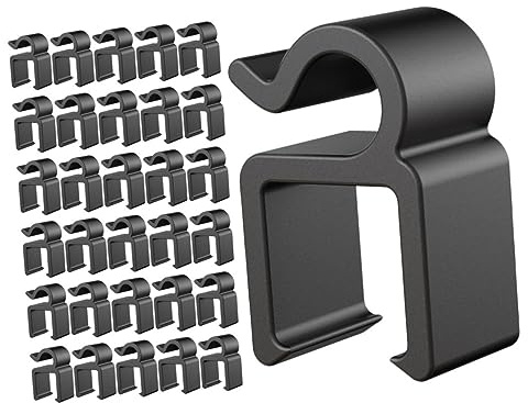 40pcs Black Plastic Microphone Cable Clips for Recording and Classroom Use | Tough Cable Fixing, Easy Installation, Holds Microphone Wires Firmly, Suitable for Phone and Stand Arm Setups