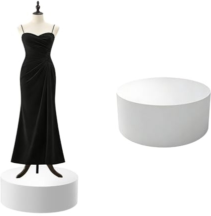 Jueraori Round Mannequin Display Pedestal Stands, Bridal Shop Cylinder Plinth Raiser Table, Party Event Decor Platform Base Stands For Model Jewelry Display Home Boutiques (white, 19.7x7.9in)