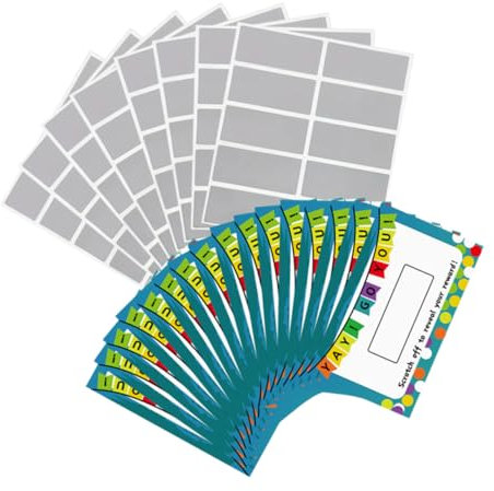 HOODANCOS 100 Blatt Rechteckige Easy Peel Aufkleber Selbstklebend Scratch für Spiele