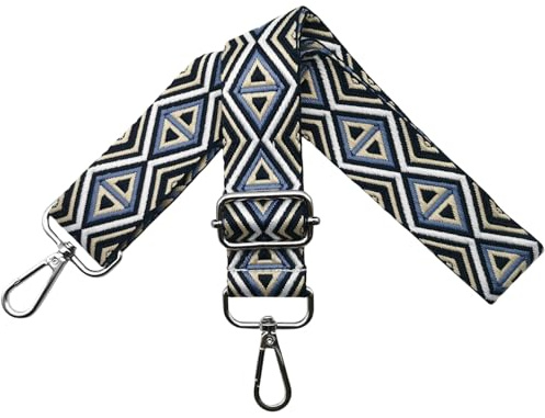 Justerbar axelrem för väskor väskremmar för ombyte, axelrem för väskor, axelrem 3,8 cm bred med silver karbinhake fickband för kvinnor handväskor, beige/mörkblå, M19