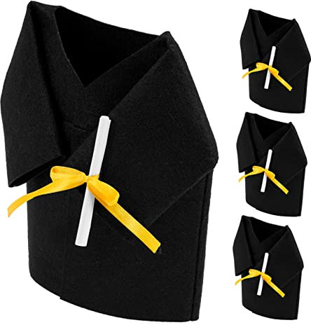 Generico 4 Pz decorazione della stagione di laurea tazza cristalleria inossidabile Decorazioni per penne e bouquet abito da bottiglia di vino bomboniere per feste di laurea tessuto