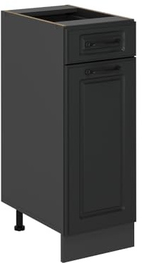 Vicco Küchenunterschrank R-Line, Anthrazit Landhaus, 30 cm | MDF-Front · Ohne Arbeitsplatte · Höhenverstellbare Füße · Metallgriffe · ✓ Frei kombinierbar