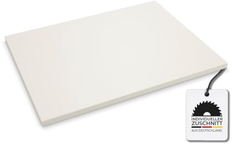 Hausfux Tischplatte nach Maß - 2,5 cm Starke Spanplatte, melaminbeschichtet, mit ABS-Kante - individueller Zuschnitt - Made in Germany (ICY White, 100 x 50 cm)