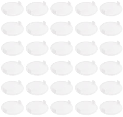 sourcing map 80Pcs Hinge Hole Covers, 40mm(1 9/16) Dia Plastic Concealed Hinge Hole Cover Plug Cap Round Flush Type Caps for Furniture Cabinet Cupboard Wardrobe Dresser, White